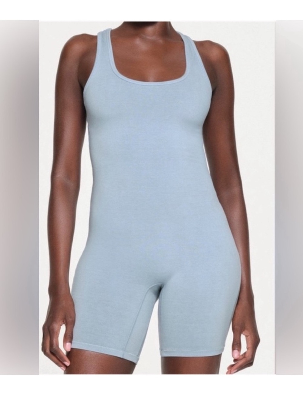 SKIMS Light Blue Racerback Cotton Romper